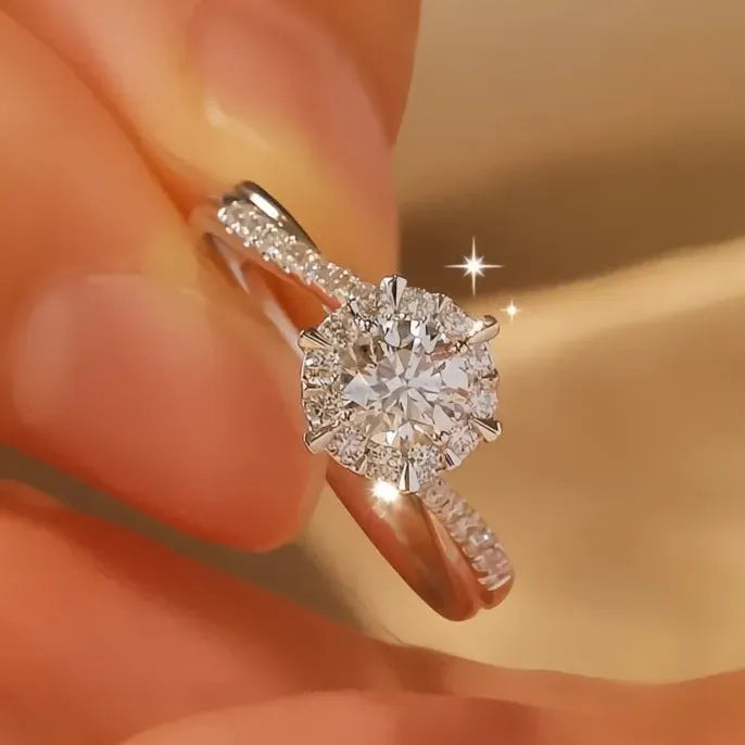 Eternity Brass Wedding Band with Cubic Zirconia Ring for Women