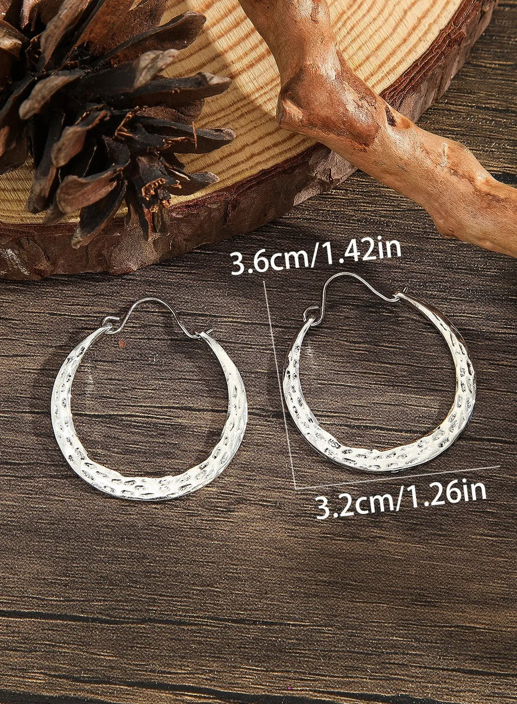 Retro Style Large Zinc Alloy Hoop Earrings for Women Party Jewelry Gifts