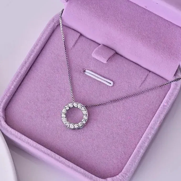 Trendy Geometric Cubic Zirconia Necklace Copper Alloy Clavicle Chain Women