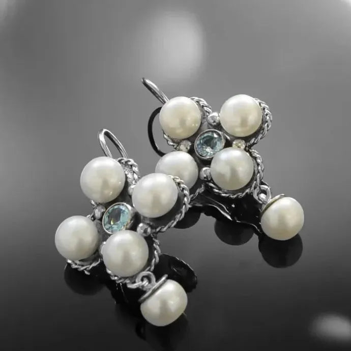 Retro Baroque Style Women's Earrings Elegant Pearl Inlay Zinc Alloy Jewelry