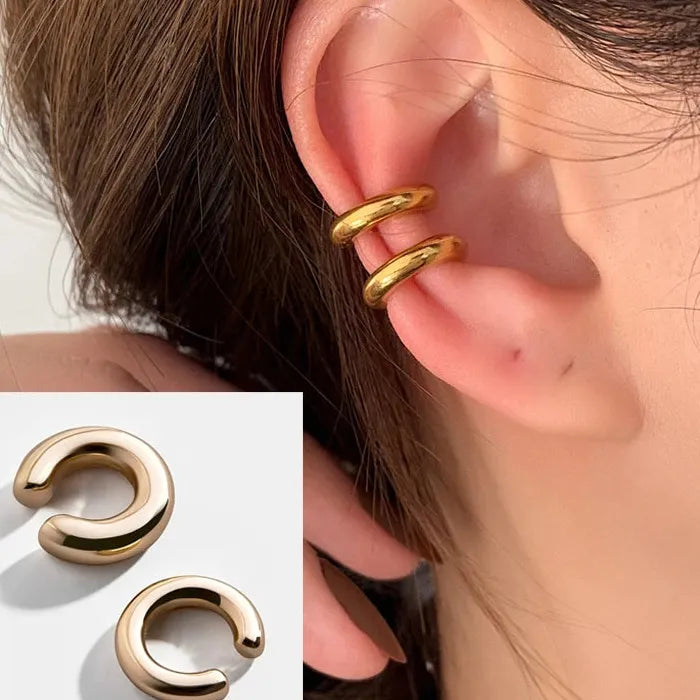 Minimalist Geometric C Shape Zinc Alloy Clip-On Earrings Unisex 2026