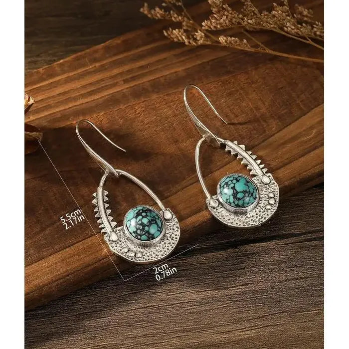 Silver Water Drop Dangle Earrings Natural Stone Zinc Alloy Bridal Wedding Jewelry Gifts