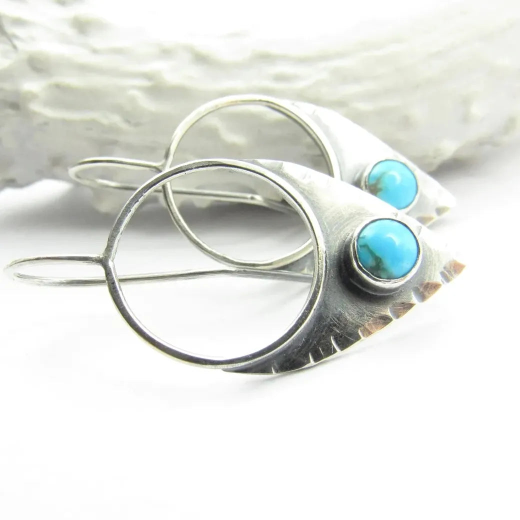 Vintage Blue Stone Drop Earrings for Women Zinc Alloy Pendant Jewelry Party Engagement