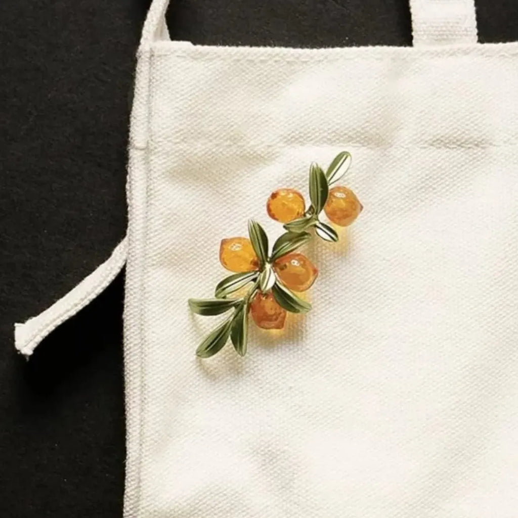 Luxury Lucite Orange Berry Women's Brooch Classic Elegant Gift Accessory