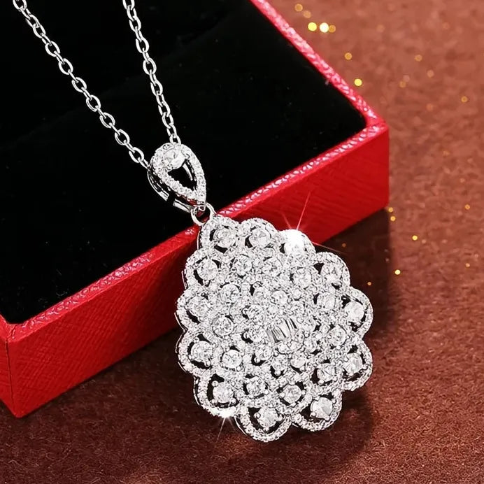 Elegant Geometric Cubic Zirconia Pendant Necklace for Women Wedding Jewelry