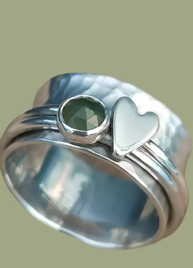Vintage Lover Heart Personalized Zinc Alloy Rings for Women Men Fashion Jewelry