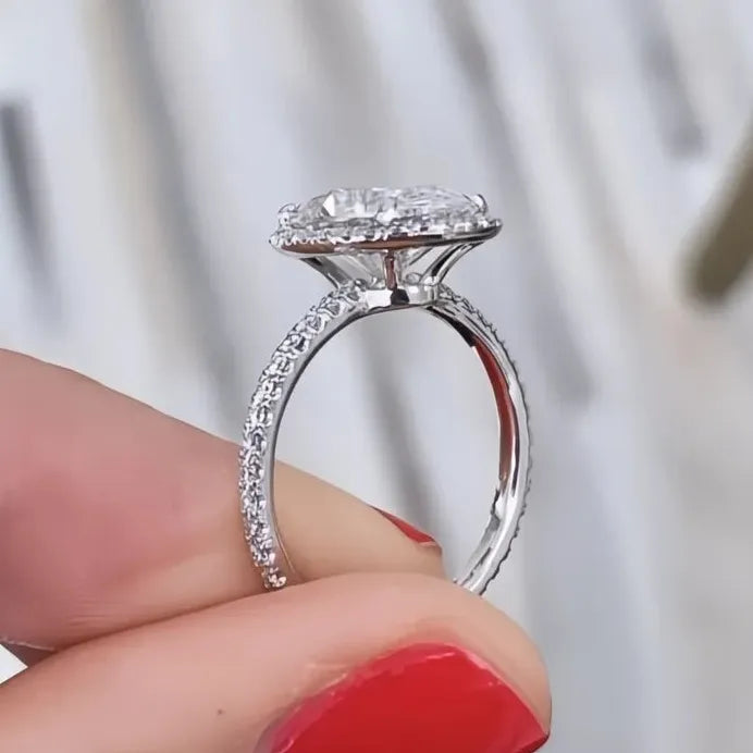 Eternity AA Cubic Zirconia Women’s Classic Geometric Wedding Engagement Ring