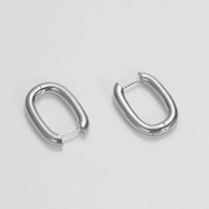 Unisex Geometric U-Shape Hoop Earrings Punk Hip-Hop Fashion Jewelry