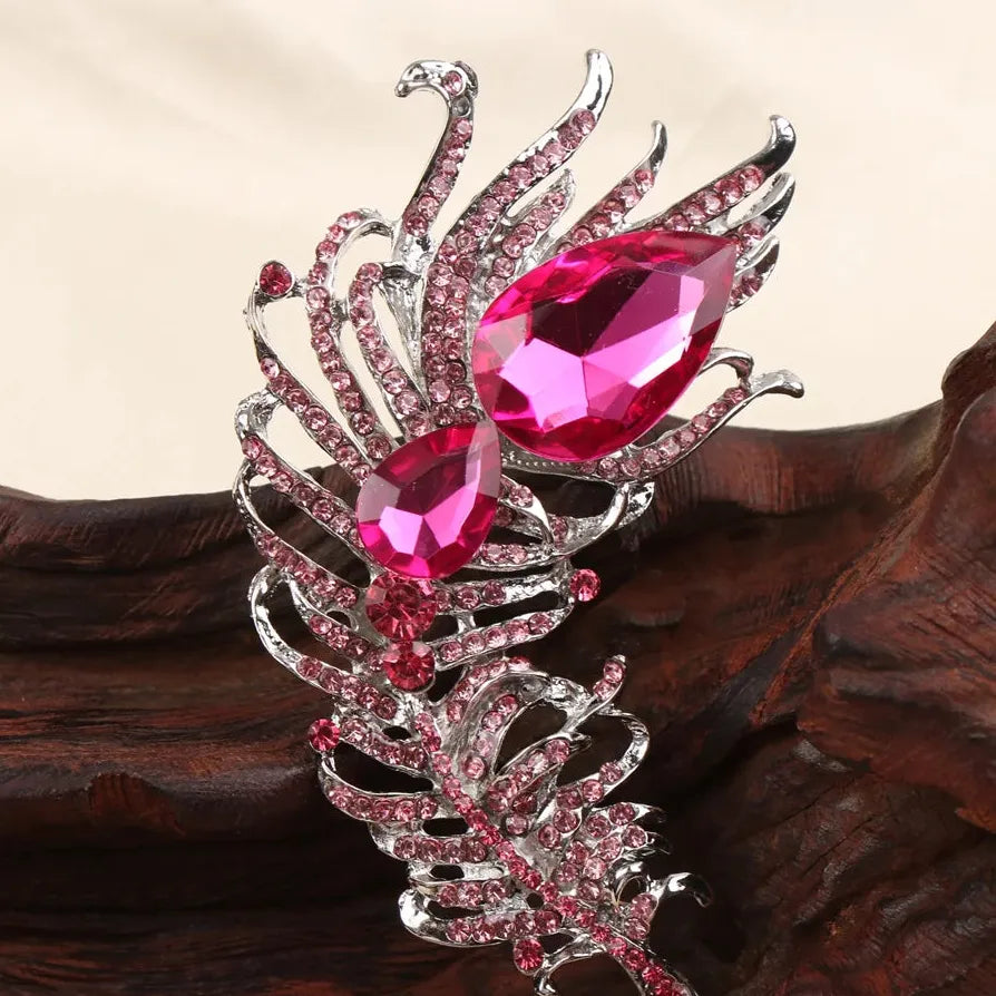 Vintage Feather Flower Brooch Elegant Gift for Men & Women