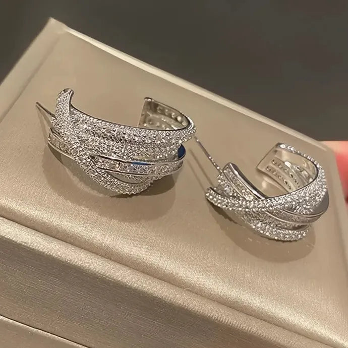 Claw Shaped Women Hoop Earrings Copper Alloy with Cubic Zirconia Jewelry