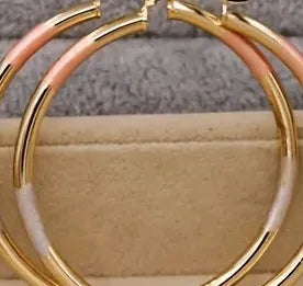 Classic Gold Color Geometric Hoop Earrings for Women Metal Jewelry