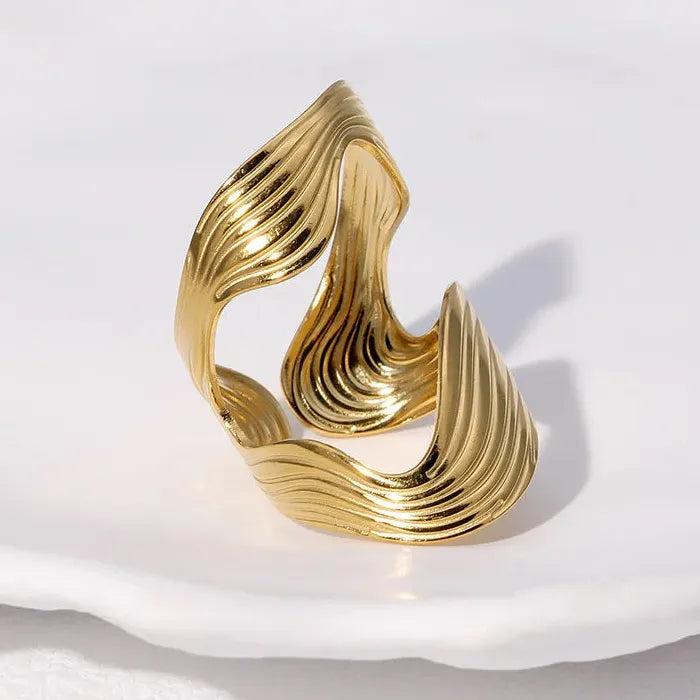 Stainless Steel Hollow Circle Rings for Women Punk Multi Layer Jewelry Gift