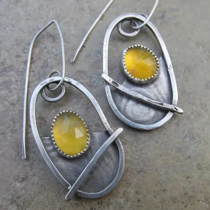 Retro Silver Minimalist Hollow Zinc Alloy Drop Earrings for Women & Teens