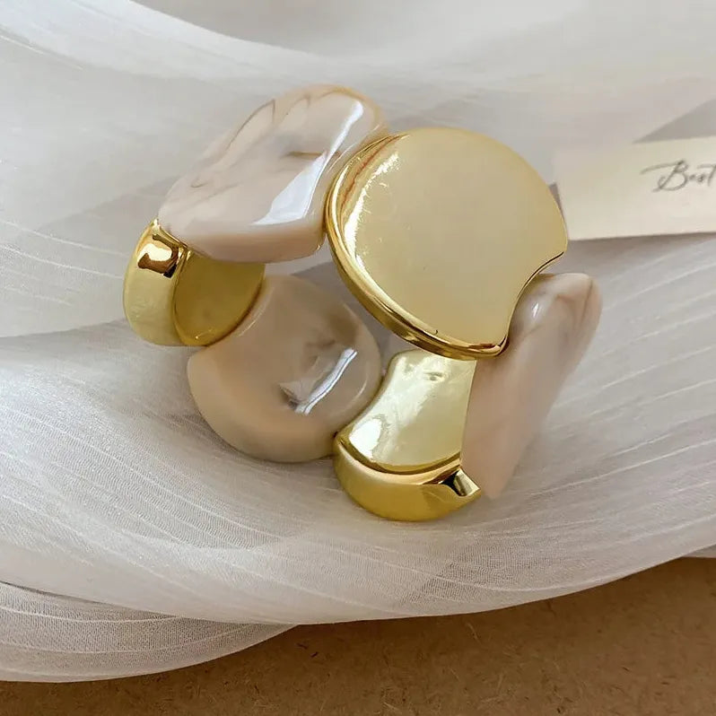 Round Spliced Acrylic Elastic Rope Bracelet for Women Trendy Jewelry