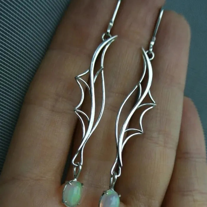 Vintage Bohemian Synthetic Opal Drop Earrings Zinc Alloy for Women Daily Wear