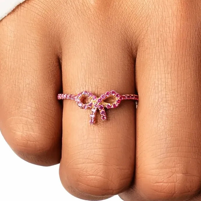 Bowknot Cubic Zirconia Brass Engagement Ring for Women Wedding Jewelry