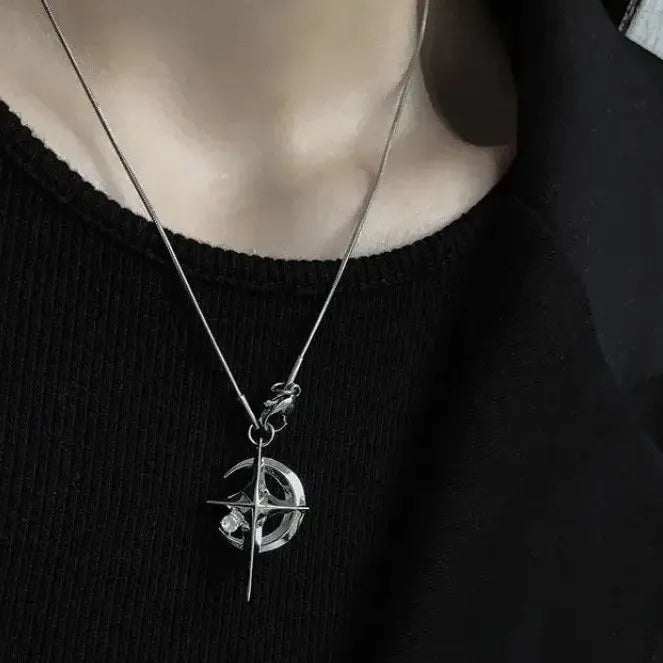 Punk Black Leather Star Collarbone Necklace Unisex Rock Hip Hop Jewelry