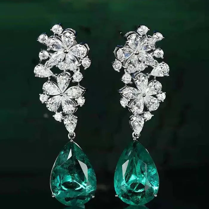High Quality Copper Cubic Zirconia Water Drop Earrings for Women Wedding Jewelry