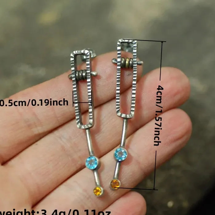 Vintage Zinc Alloy Dangling Earrings for Women Trendy Punk Hip-Hop Jewelry