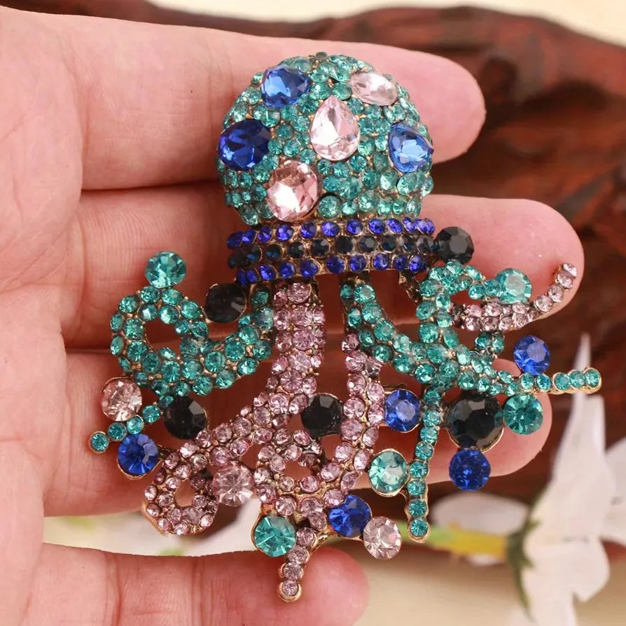 Elegant Octopus Brooch Wedding Gift for Men and Women