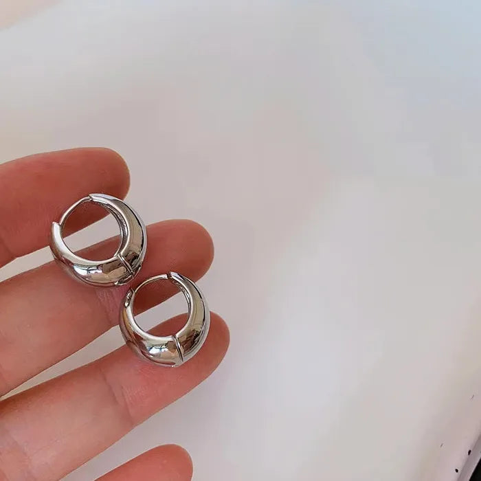 Geometric Zinc Alloy Hoop Earrings Round Circle Punk Jewelry for Women