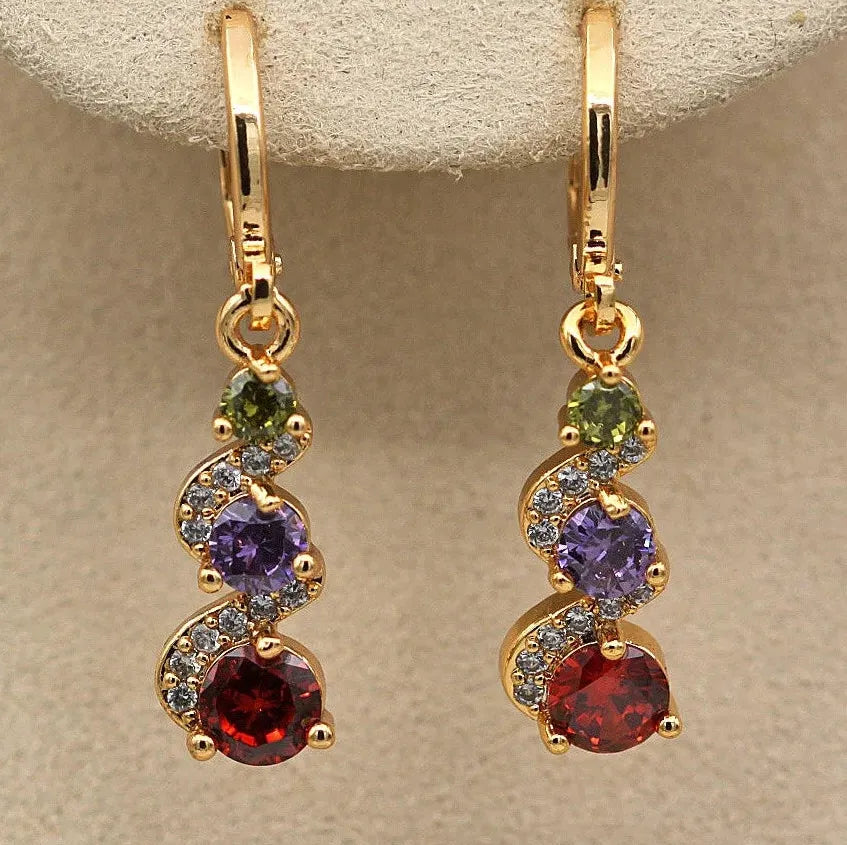 Women's Stud Earrings with Dazzling CZ Stone Sparkling Party Jewelry