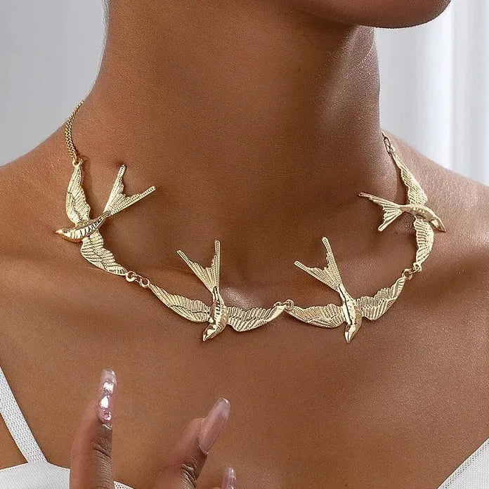2025 Swallow Pendant Necklace for Women Girls Punk Hip Hop Fashion Jewelry