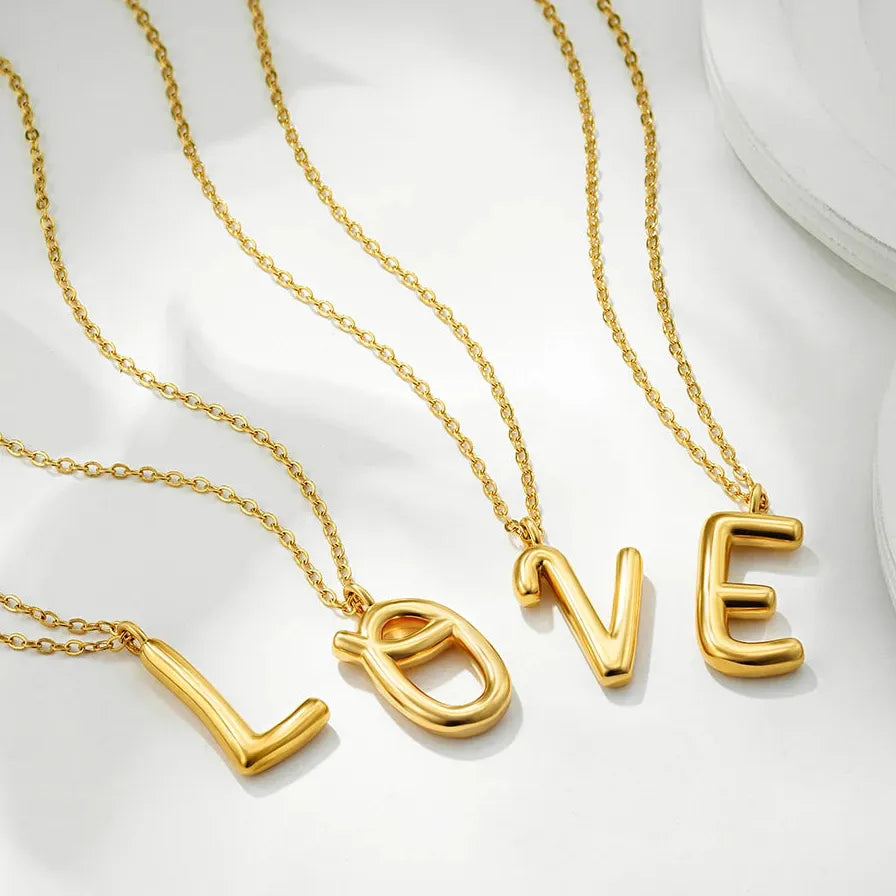 18K Gold Plated A-Z Initial Necklace Waterproof Alphabet Choker Jewelry Gift Women