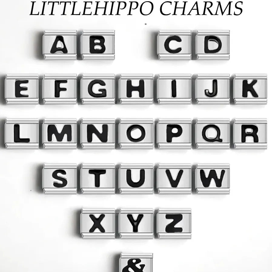 Custom Letter Initial Stainless Steel Silver Italy Charm Bracelet Adjustable Waterproof Graduation Gift