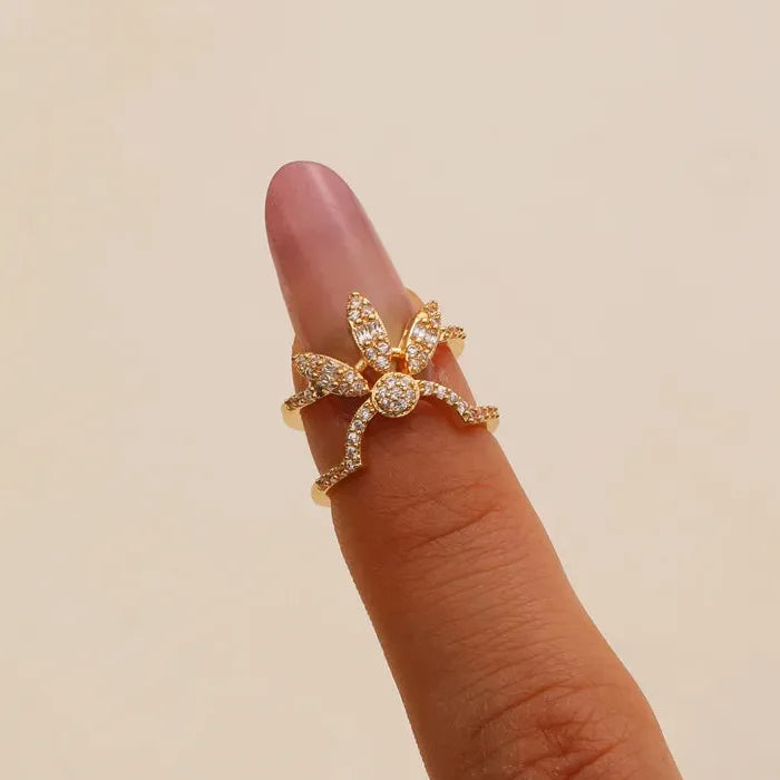 Adjustable Zircon Nail Ring for Women Retro Punk Jewelry Gift Trendy Geometric