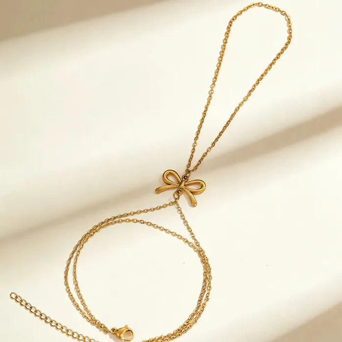 Adjustable Stainless Steel Bowknot Bracelet for Women Sweet Jewelry Gift