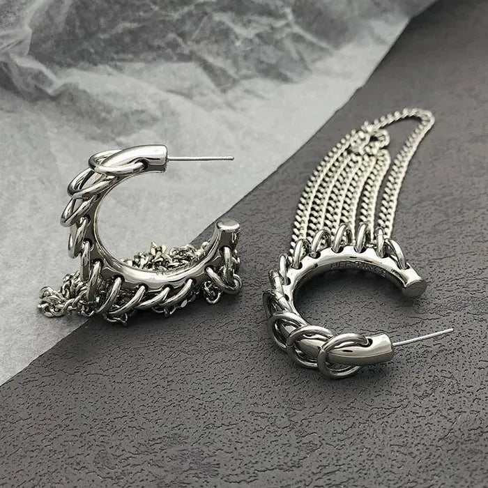 European American Long Fringe Zinc Alloy Earrings for Women Accessories