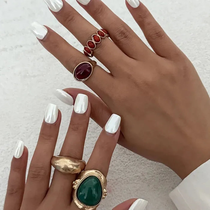 3Pcs Retro Geometric Metal Knuckle Rings Set Women Punk Fashion 2026