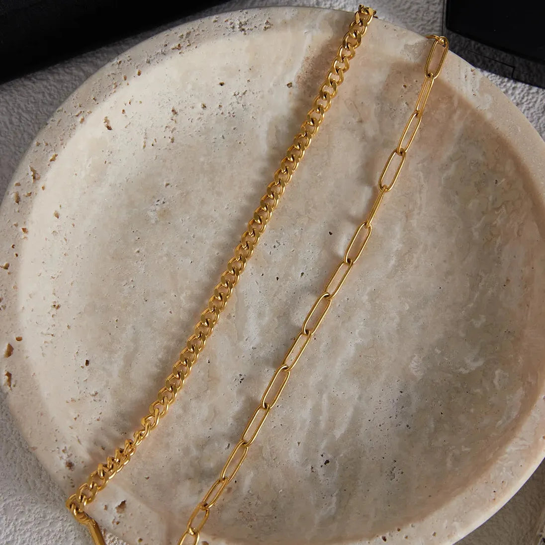 18k Gold Plated Stainless Steel Knot Necklace Waterproof Snake Chain Jewelry