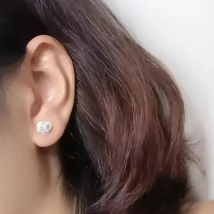 Geometric Rose Cubic Zirconia Stud Earrings for Women Wedding Jewelry