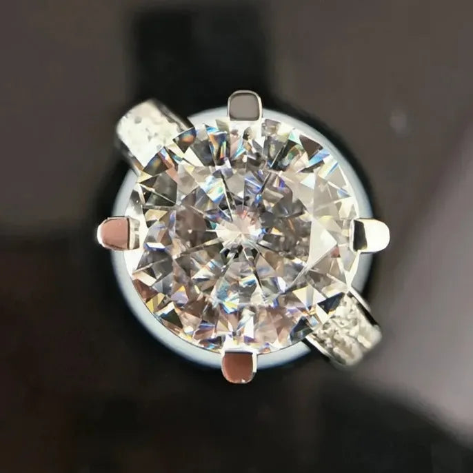 Brass Cubic Zirconia Engagement Ring Wedding Band Proposal Gift for Women