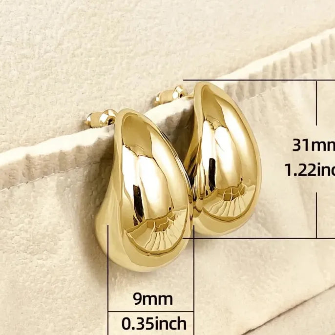 Water Drop Earrings for Women Brass Metal Gold Color Silver Plated Gift