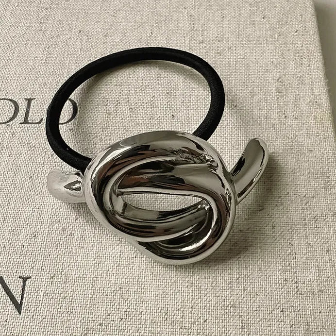 Vintage Punk Metal Cross Elastic Hairband Hair Loop for Women