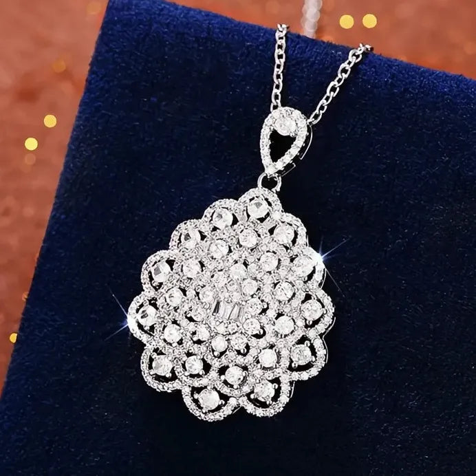 Elegant Geometric Cubic Zirconia Pendant Necklace for Women Wedding Jewelry