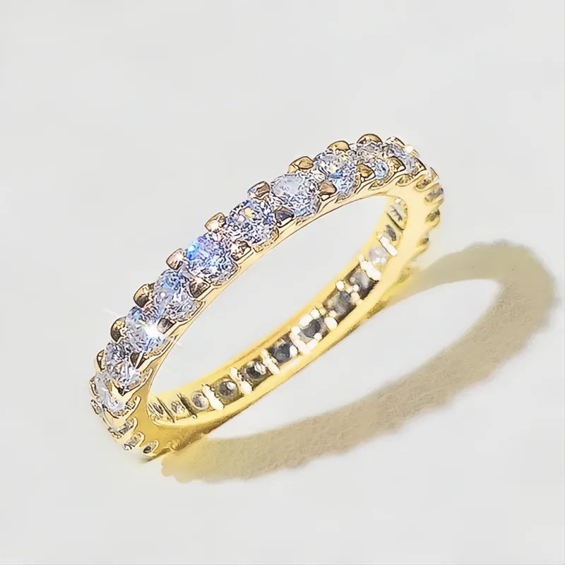 Versatile Thin Women Ring Cubic Zirconia Sparkling Wedding Party Fashion Jewelry