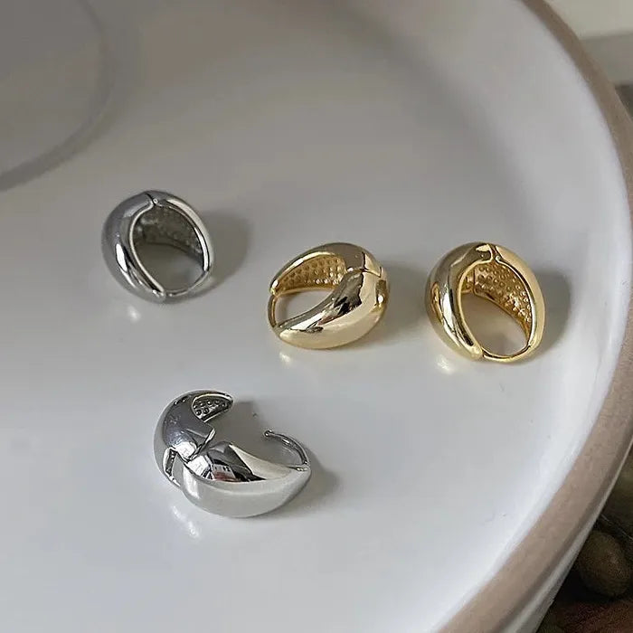 Geometric Zinc Alloy Hoop Earrings Round Circle Punk Jewelry for Women
