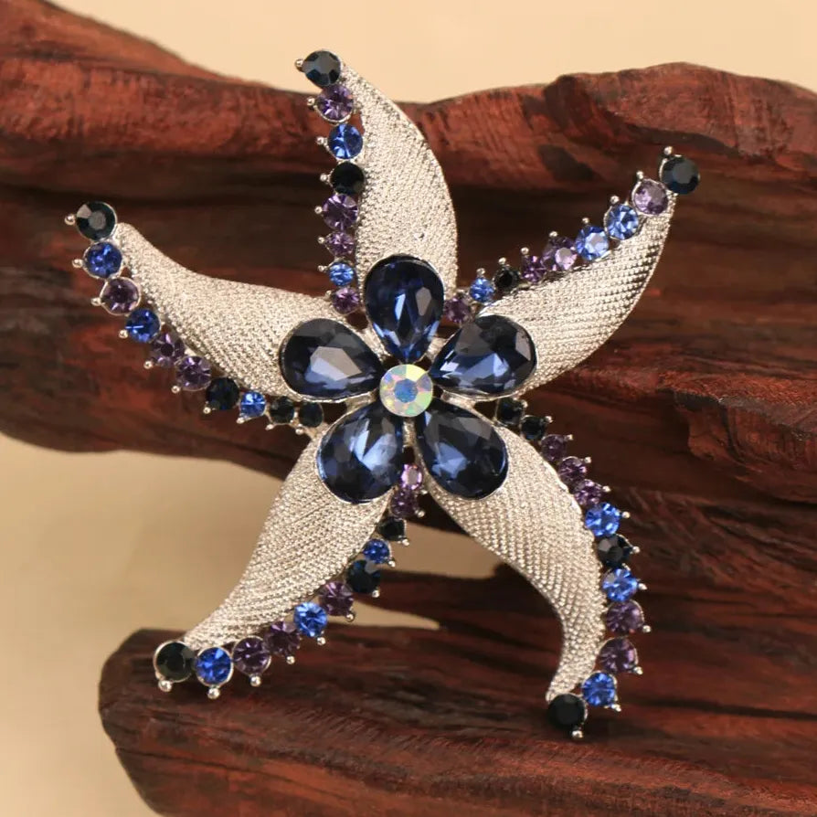 Elegant Starfish Brooch Wedding Gift for Men and Women
