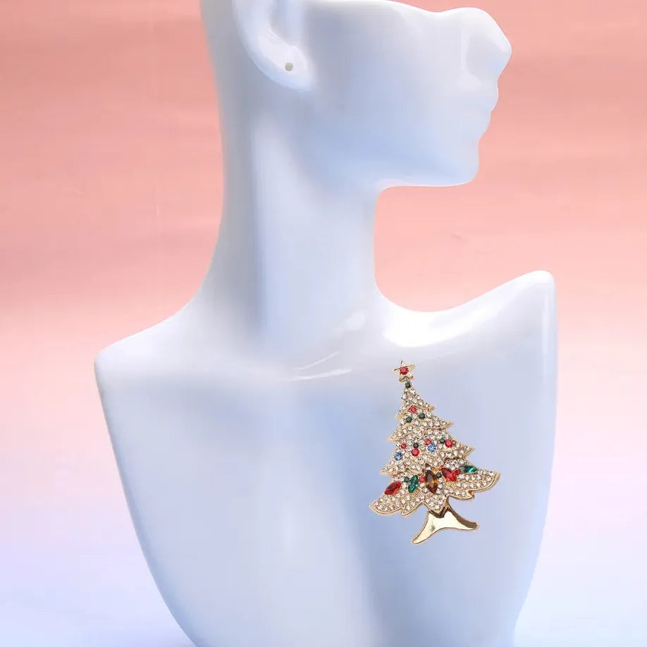 Luxury Classic Christmas Tree Brooch for Men and Women Gift
