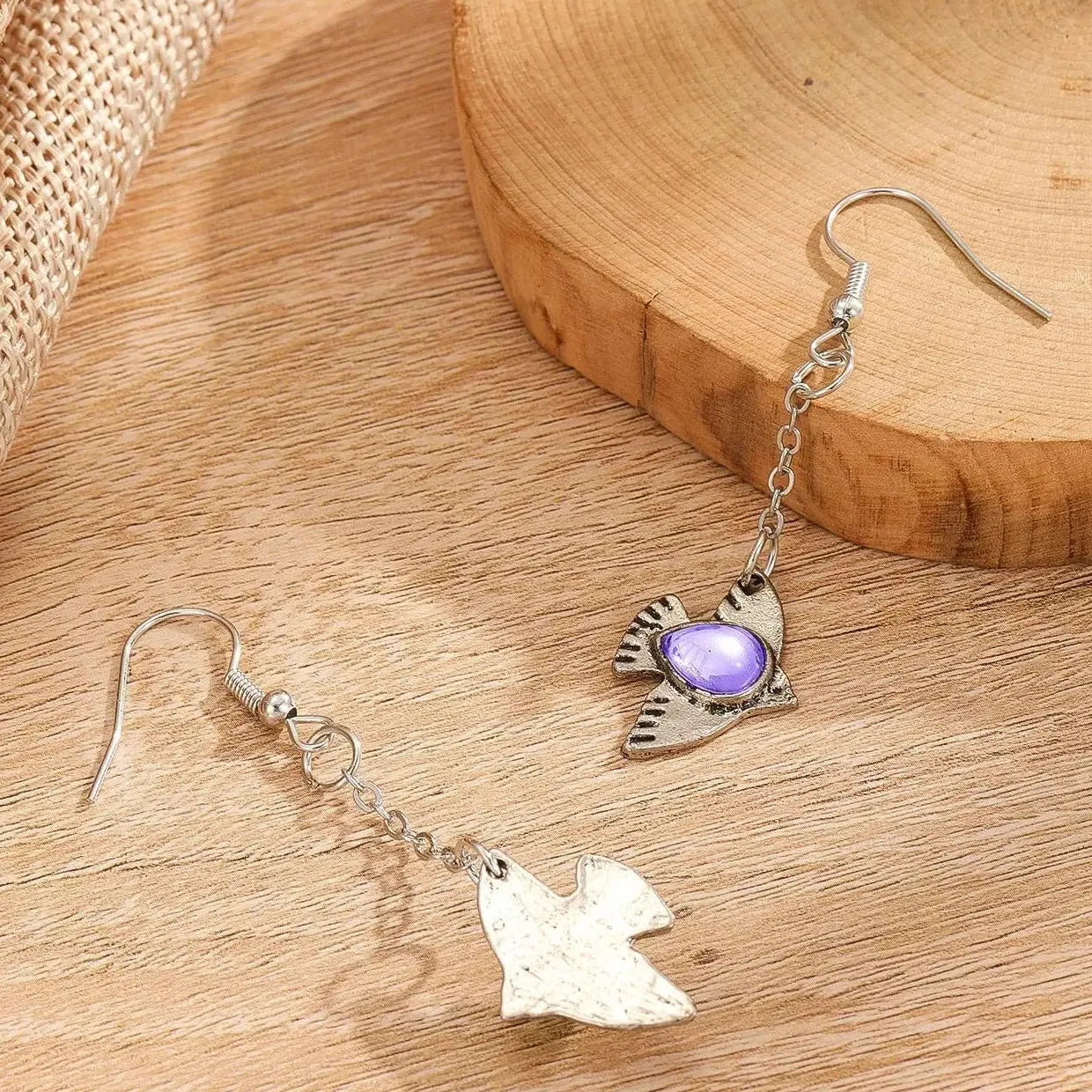 Retro Bohemian Women's Personalized Animal Bird Zinc Alloy Pendant Earrings Gift