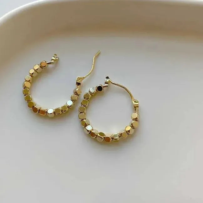 Geometric Hoop Earrings for Women Simple Fashion Gold Silver Huggies Jewelry