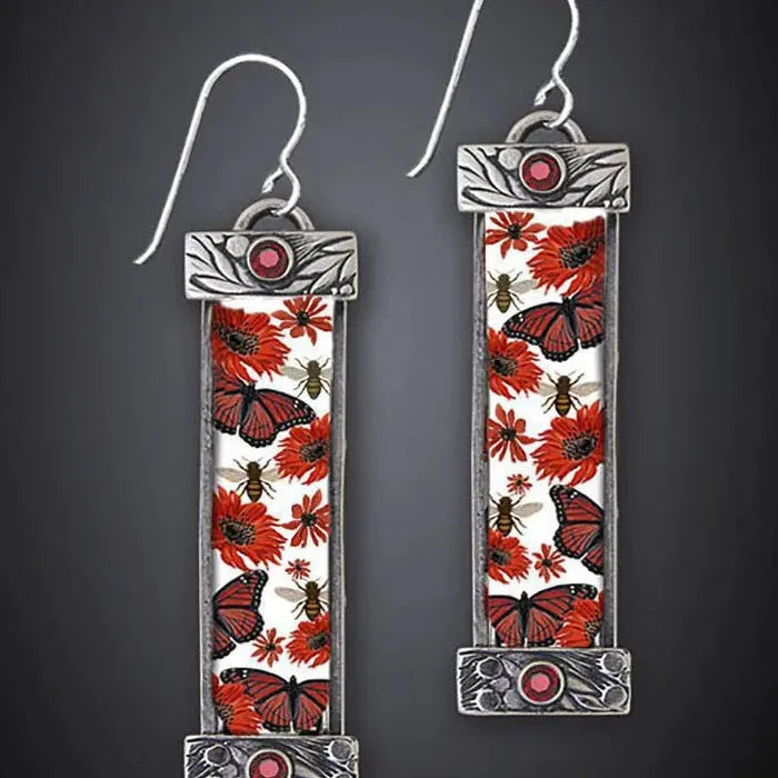 Vintage Tribal Geometric Drop Earrings for Women Zinc Alloy Metal Gift