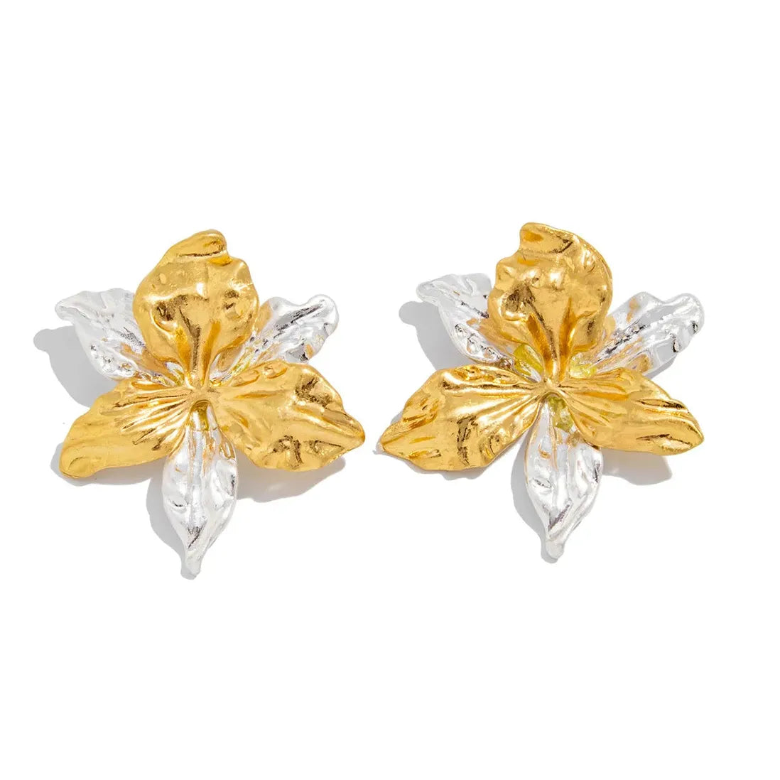 Colorful Oil Drop Large Flower Earrings for Women Vintage Jewelry Gift