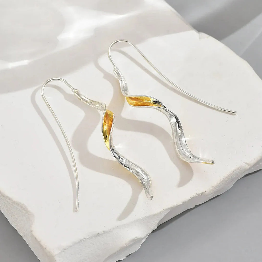 Minimalist Zinc Alloy Metal Geometric Long Earrings for Women Wedding Party Jewelry
