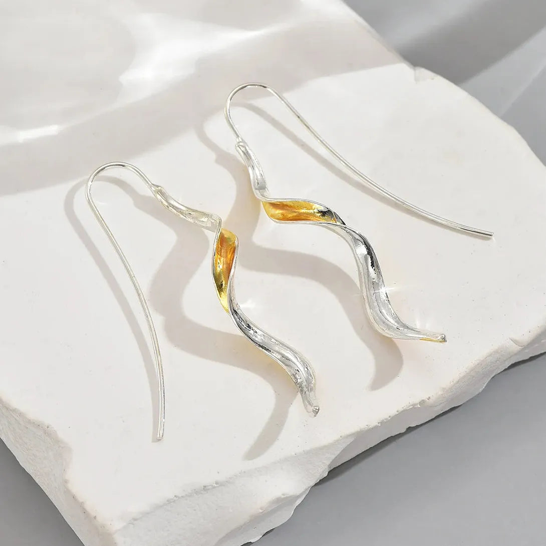 Minimalist Zinc Alloy Metal Geometric Long Earrings for Women Wedding Party Jewelry
