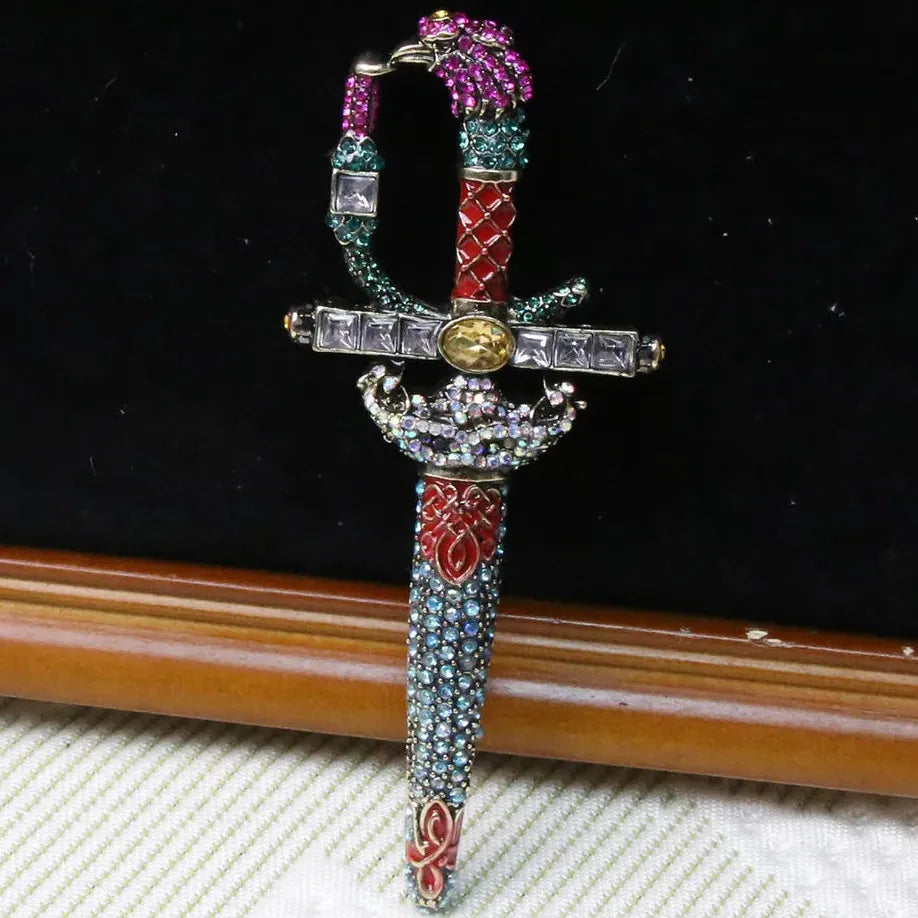 Vintage Sword Brooch Jewelry Gift for Men & Women Classic Style